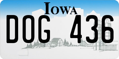 IA license plate DOG436