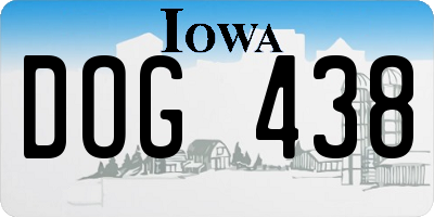 IA license plate DOG438