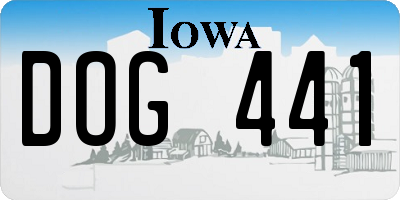 IA license plate DOG441