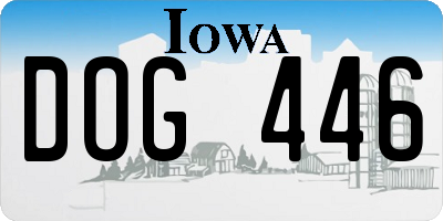 IA license plate DOG446