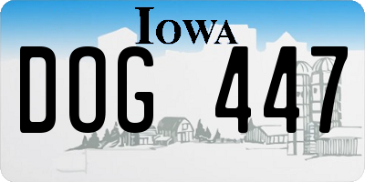 IA license plate DOG447