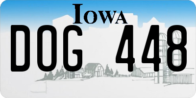 IA license plate DOG448