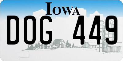 IA license plate DOG449