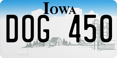 IA license plate DOG450