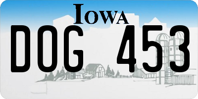 IA license plate DOG453