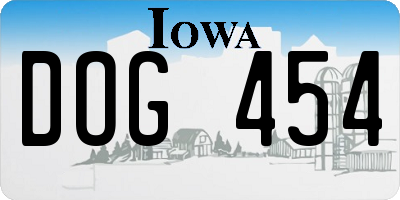IA license plate DOG454