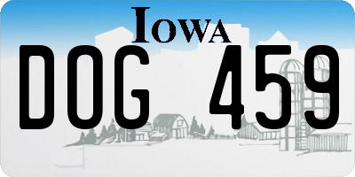 IA license plate DOG459