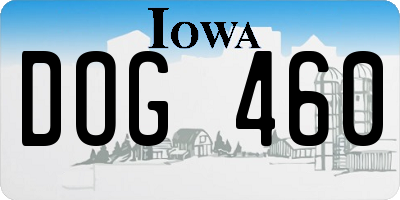 IA license plate DOG460