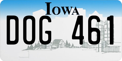 IA license plate DOG461