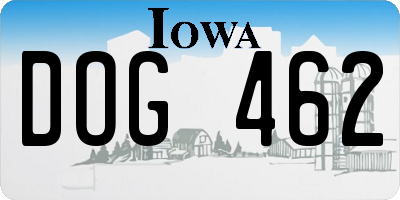 IA license plate DOG462