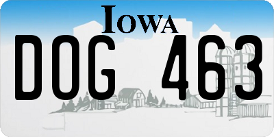 IA license plate DOG463