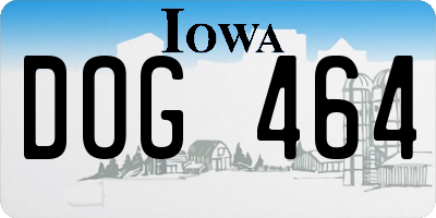 IA license plate DOG464