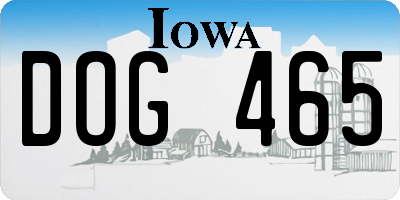 IA license plate DOG465