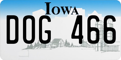 IA license plate DOG466