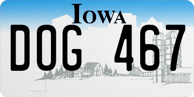 IA license plate DOG467