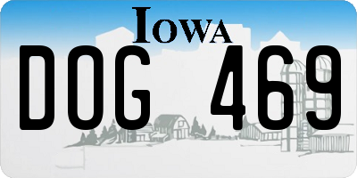 IA license plate DOG469