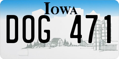 IA license plate DOG471
