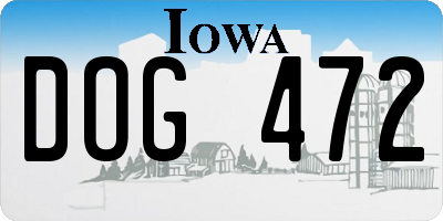 IA license plate DOG472