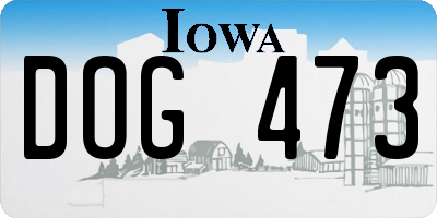 IA license plate DOG473