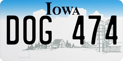 IA license plate DOG474