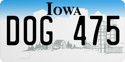 IA license plate DOG475