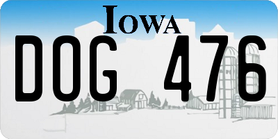 IA license plate DOG476