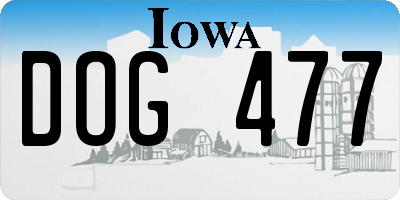 IA license plate DOG477