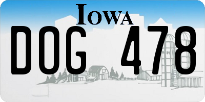 IA license plate DOG478