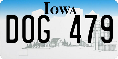 IA license plate DOG479