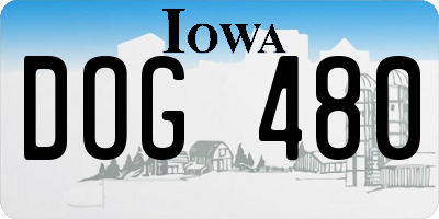 IA license plate DOG480