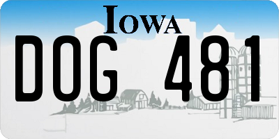 IA license plate DOG481