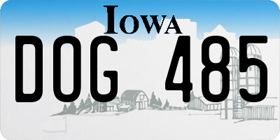 IA license plate DOG485
