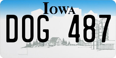 IA license plate DOG487