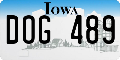 IA license plate DOG489