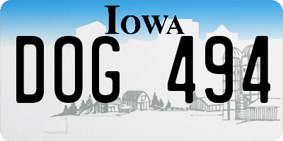 IA license plate DOG494