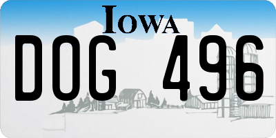 IA license plate DOG496