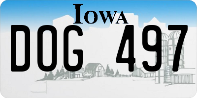 IA license plate DOG497
