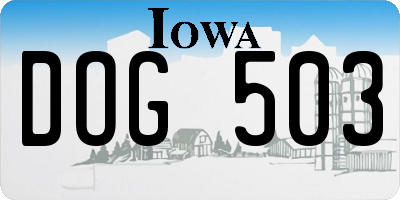 IA license plate DOG503