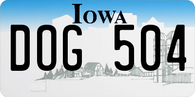 IA license plate DOG504