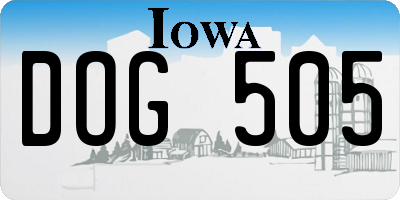 IA license plate DOG505