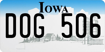 IA license plate DOG506
