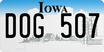 IA license plate DOG507