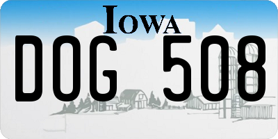 IA license plate DOG508