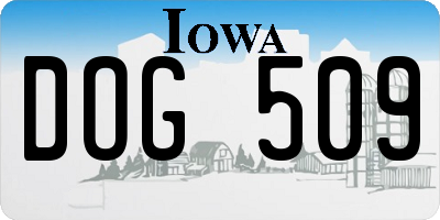 IA license plate DOG509