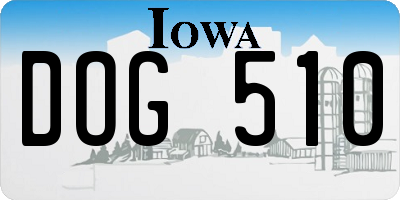 IA license plate DOG510