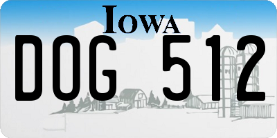 IA license plate DOG512