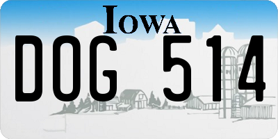 IA license plate DOG514