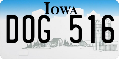IA license plate DOG516