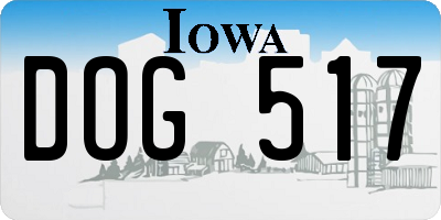 IA license plate DOG517