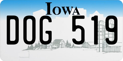 IA license plate DOG519